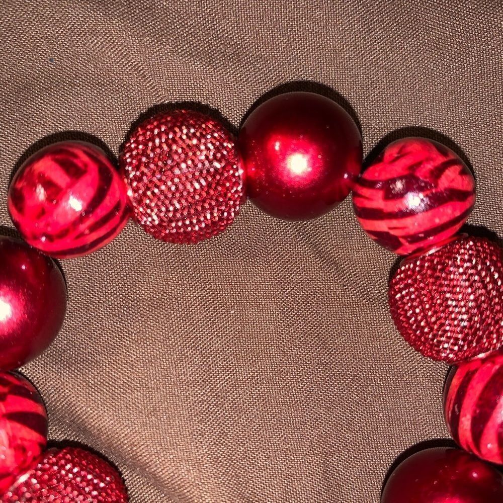 Red Large Beaded Bracelet - Picture 3 of 4